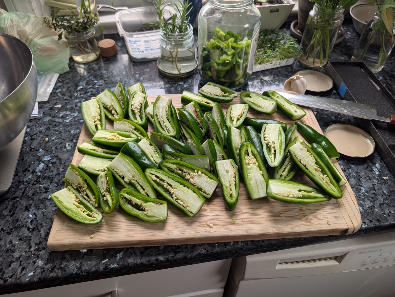 raw green chilis