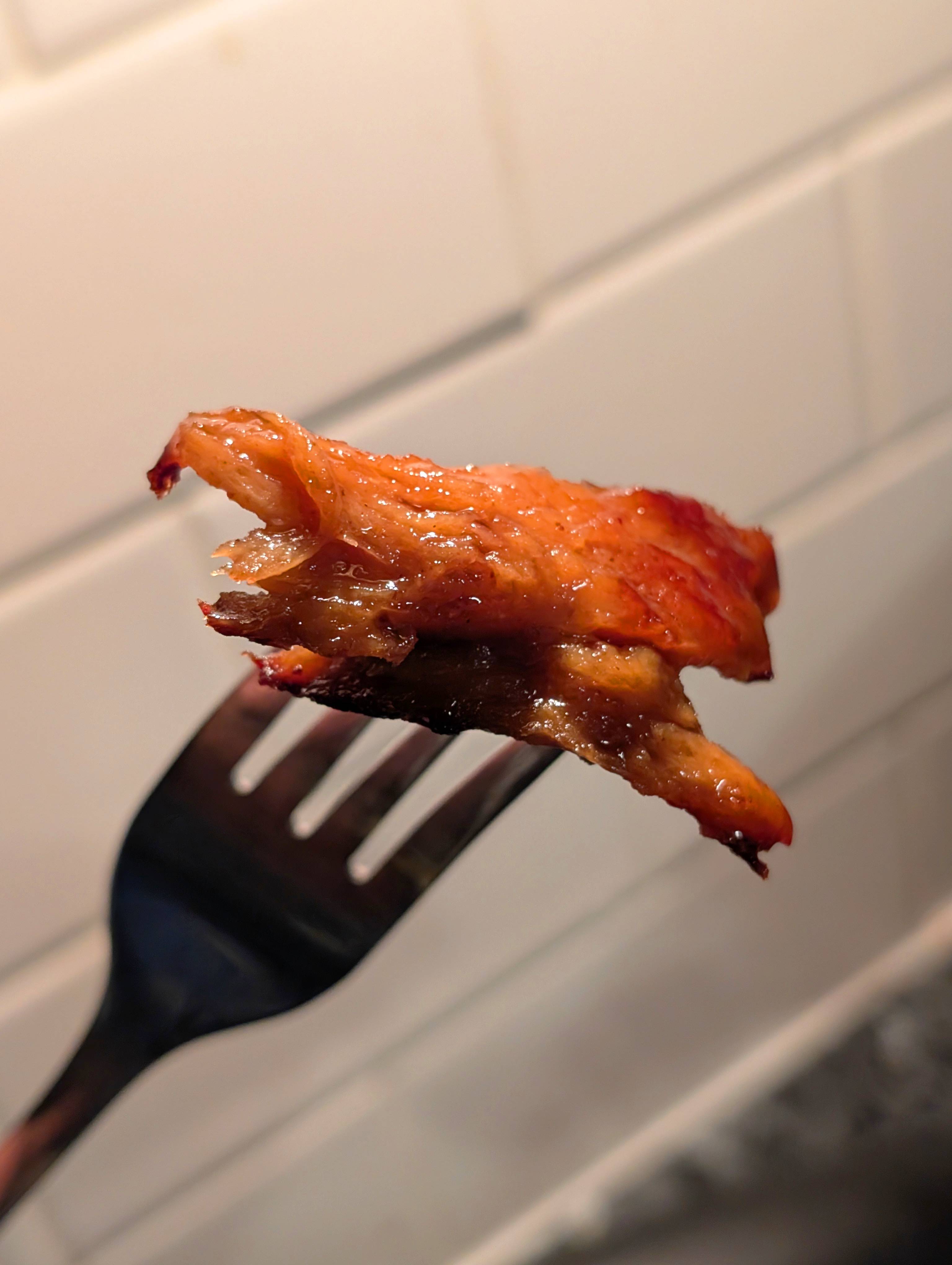seitan on a fork